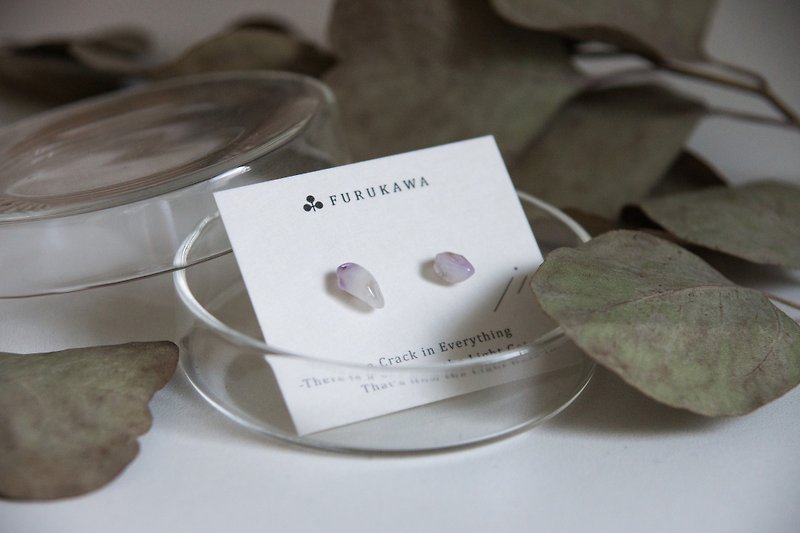 CRACK | 矿物系耳环 |  EARRINGS - 耳环/耳夹 - 水晶 紫色