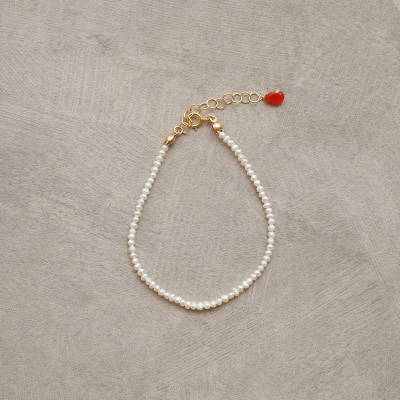 14kgf Freshwater Pearl custom made Bracelet - 手链/手环 - 珍珠 白色