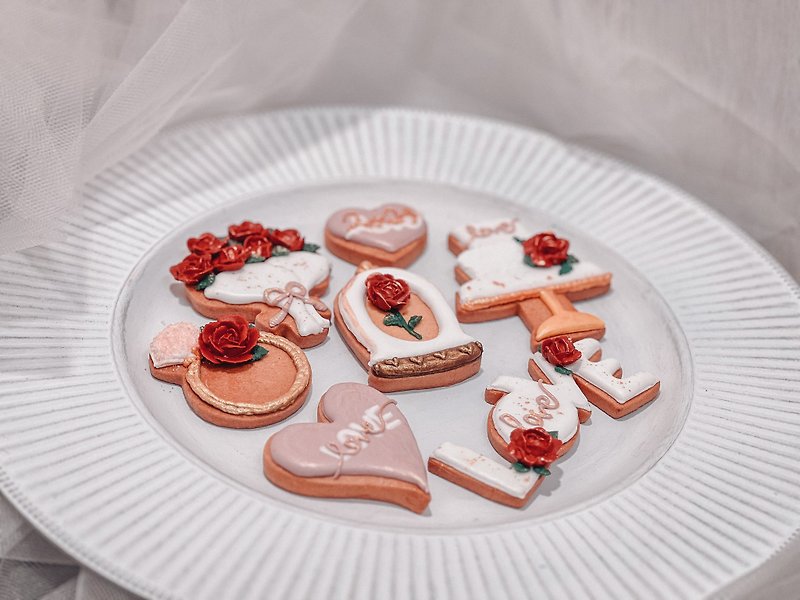 宠爱妳糖霜饼干(母亲节/情人节/婚礼小物) - 手工饼干 - 新鲜食材 粉红色