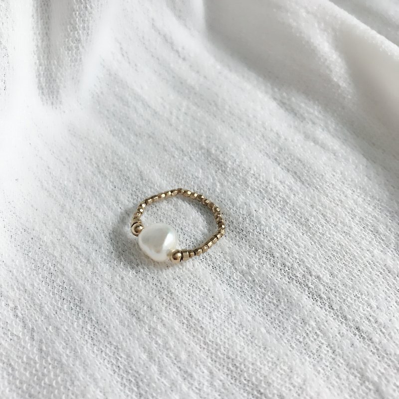 地仙 L'IMMORTEL 别期待我 黄铜不规则珍珠 戒指 // vr025 - 戒指 - 珍珠 白色