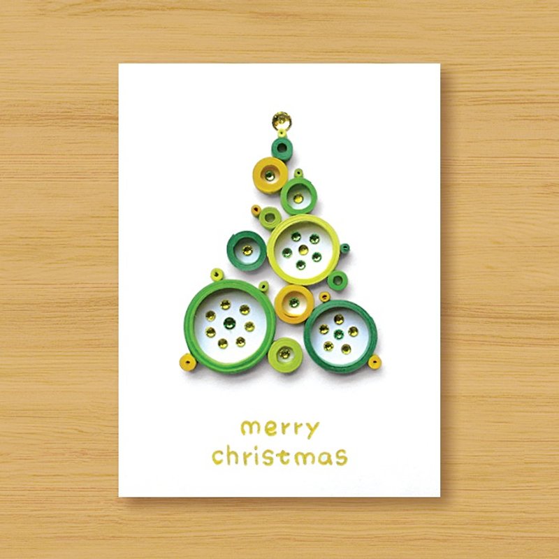 手工卷纸圣诞卡片 _ 来自远方的祝福 · 梦幻泡泡圣诞树_K - 卡片/明信片 - 纸 绿色