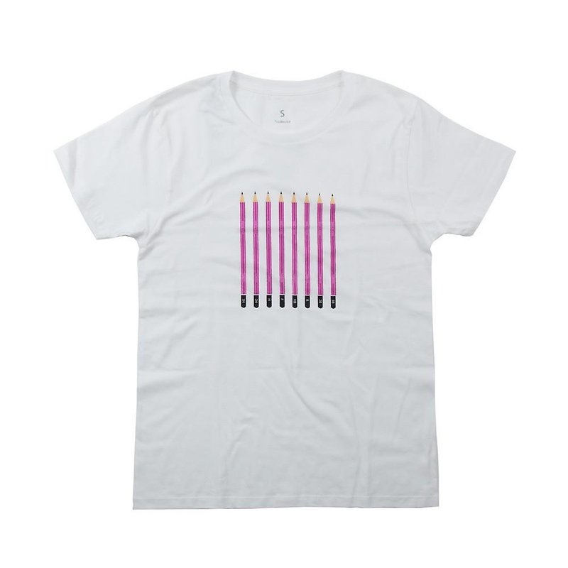 3H~ 3B デッサン鉛筆Tシャツ　ユニセックスXS〜XLサイズ　Tcollector - 女装上衣 - 棉．麻 白色
