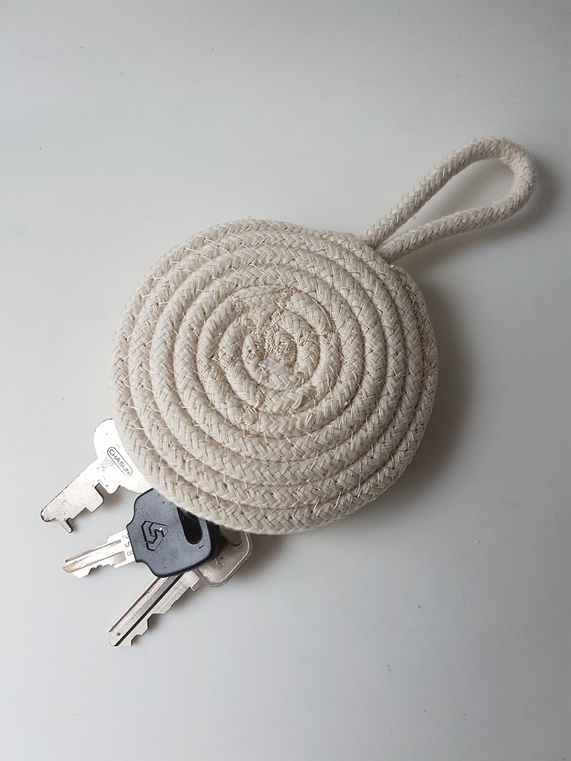 棉质钥匙套/钥匙收纳包 纯棉材质, 天然环保 - 其他 - 棉．麻 白色