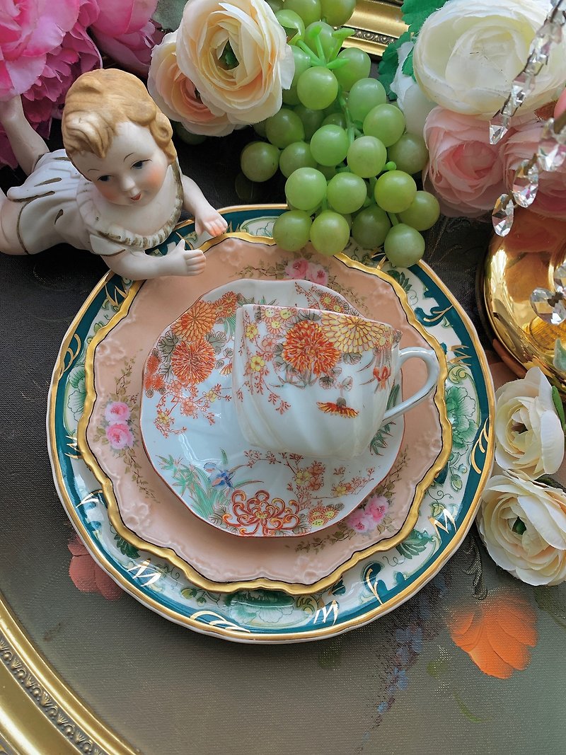 1890年 维多利雅时期手绘花卉古董花茶杯两件组 值得收藏 - 茶具/茶杯 - 瓷 多色