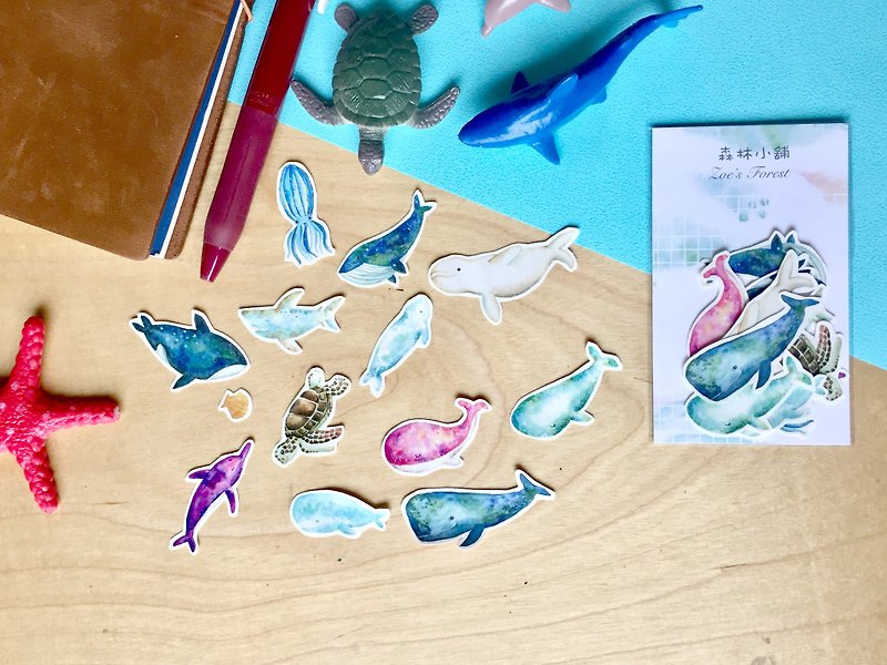Zoe's forest 海洋贴纸-鲸鲨海龟 - 贴纸 - 纸 
