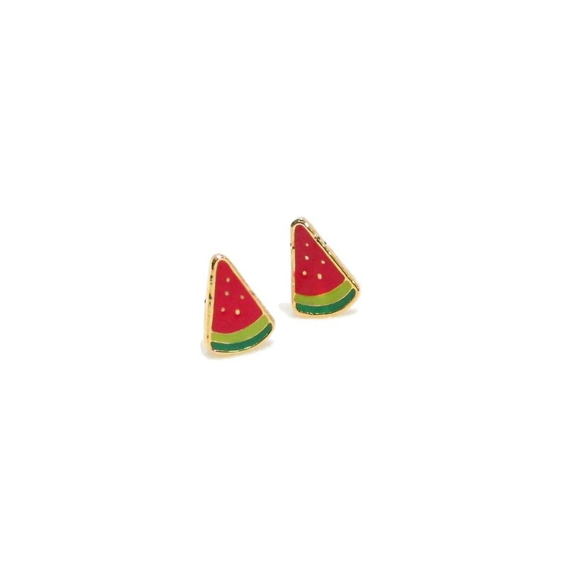 Watermelon Earring - 耳环/耳夹 - 贵金属 红色