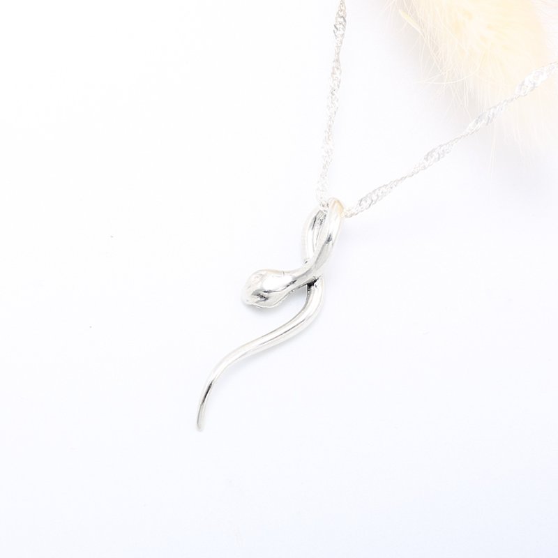 蜕变 蛇 Snake s925 纯银 项链 生日 周年 情人节 礼物 - 项链 - 纯银 银色