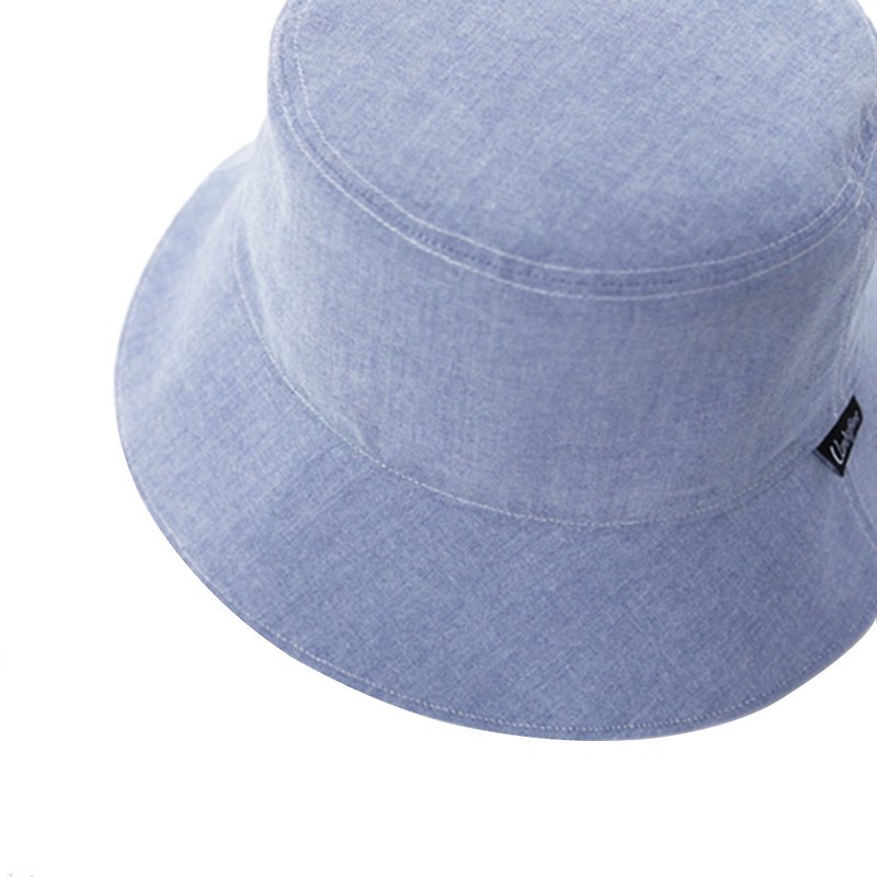 双面渔夫帽 - 帽子 - 棉．麻 蓝色
