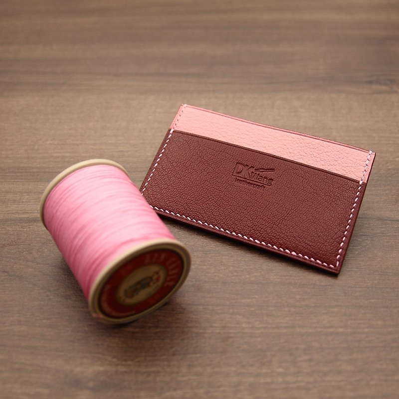 [DK] 卡片夹 - 酒红 / 粉红 - 证件套/卡套 - 真皮 粉红色