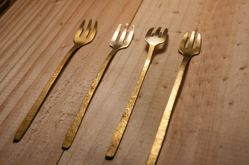 黄铜点心叉子 - 餐刀/叉/匙组合 - 其他金属 