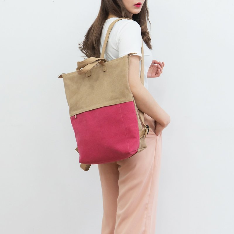 Handmade pink Womens Backpacks Laptop - 后背包/双肩包 - 真皮 多色