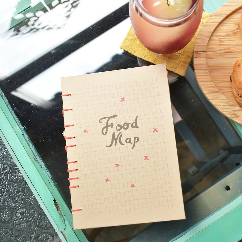 美食地图 Food Map 手工笔记本 - 笔记本/手帐 - 纸 卡其色