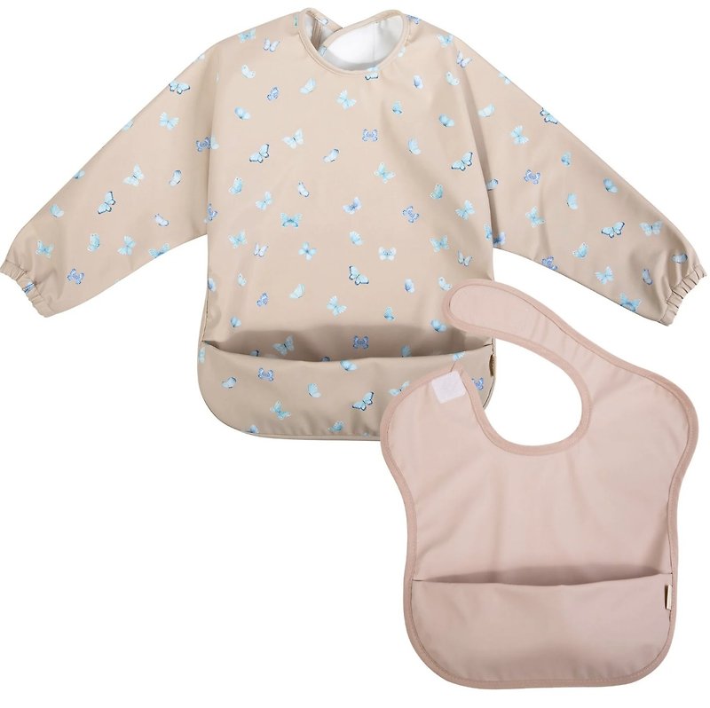 Ali+Oli 婴幼儿防水罩衫-2件装 - Butterfly/Blush - 围嘴/口水巾 - 其他材质 多色