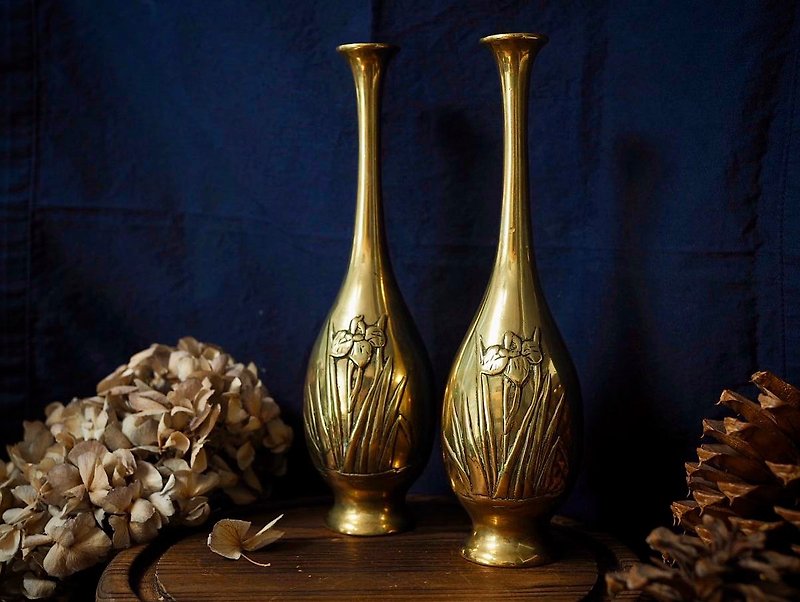 鸢尾花古董花瓶 单个出售 - 摆饰 - 铜/黄铜 