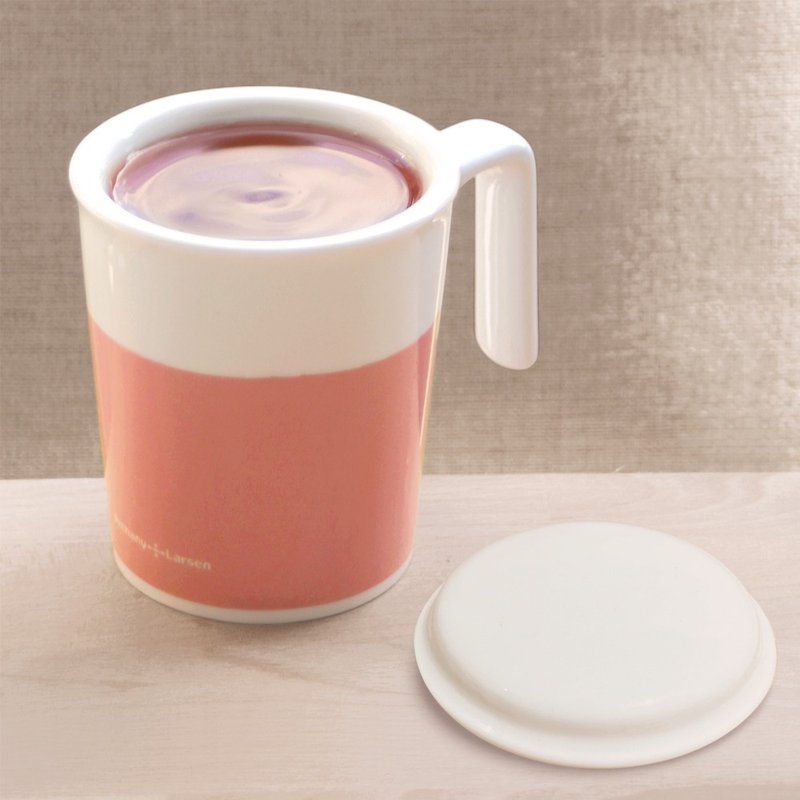 覆盆莓亲亲马克杯+白瓷杯盖 -P+L杯组(台湾制可微波烤箱) - 咖啡杯/马克杯 - 瓷 粉红色
