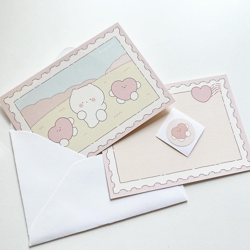 니모니 미니 엽서 카드 세트(하트) - 卡片/明信片 - 纸 多色