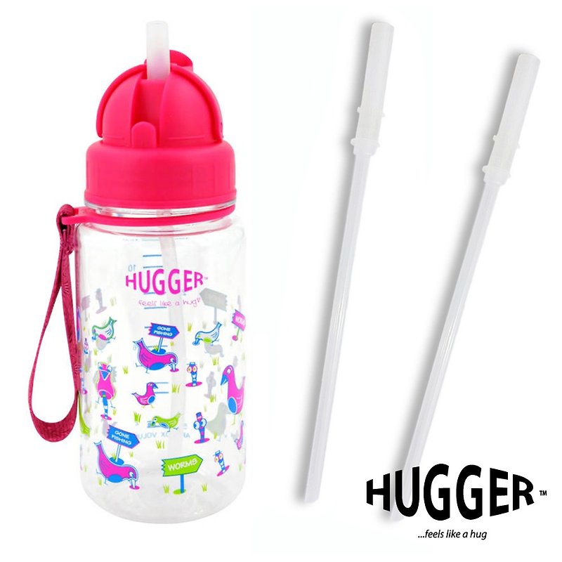 HUGGER 儿童吸管水壶 欢乐鸟 Tritan无毒安全材质 附替换吸管 - 儿童餐具/餐盘 - 环保材料 粉红色