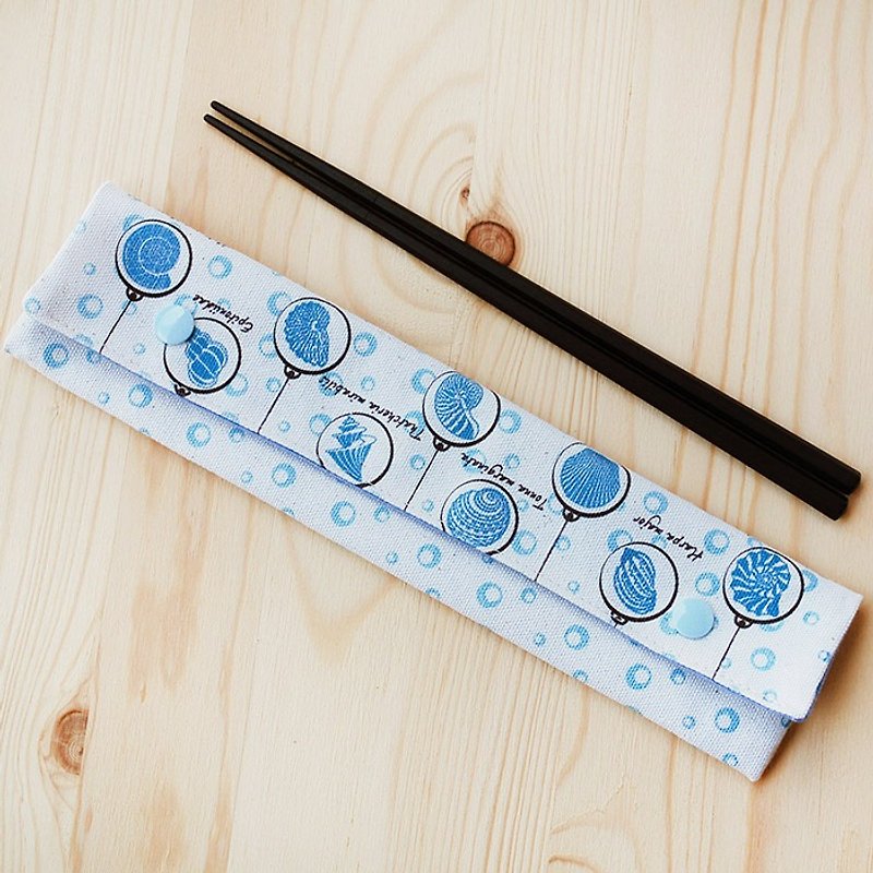 蓝贝壳筷袋筷子组 - 筷子/筷架 - 棉．麻 蓝色