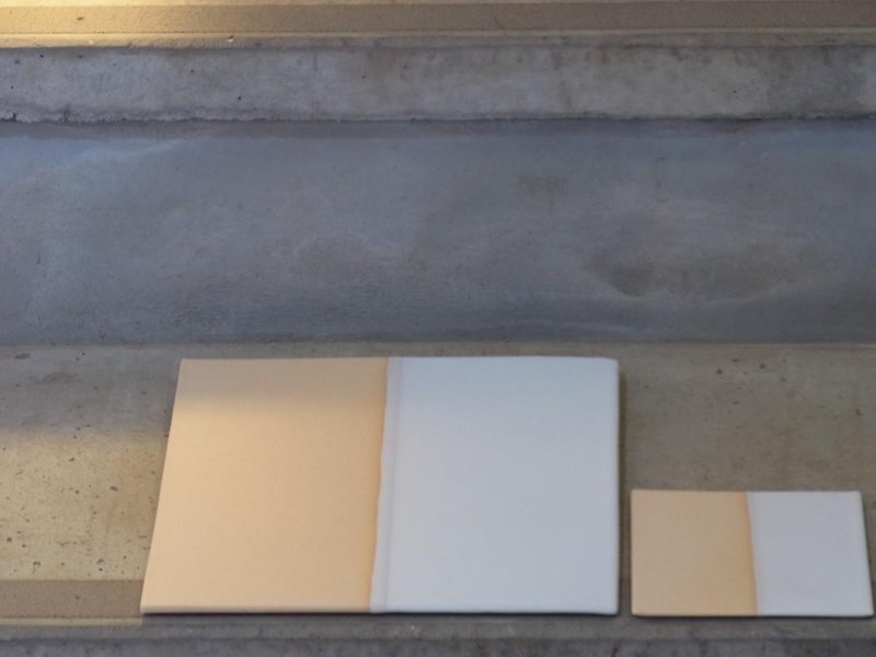 陶 浅碟/小碟子 - 2-tone four-sided flat plate white & masicot