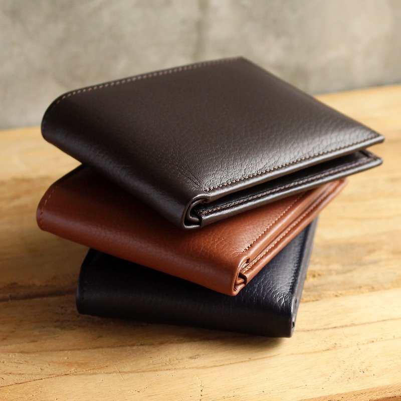 Wallet - Bifold - Dark Brown (Genuine Cow Leather) / Small Wallet  / 钱包 / 皮包 - 皮夹/钱包 - 真皮 咖啡色