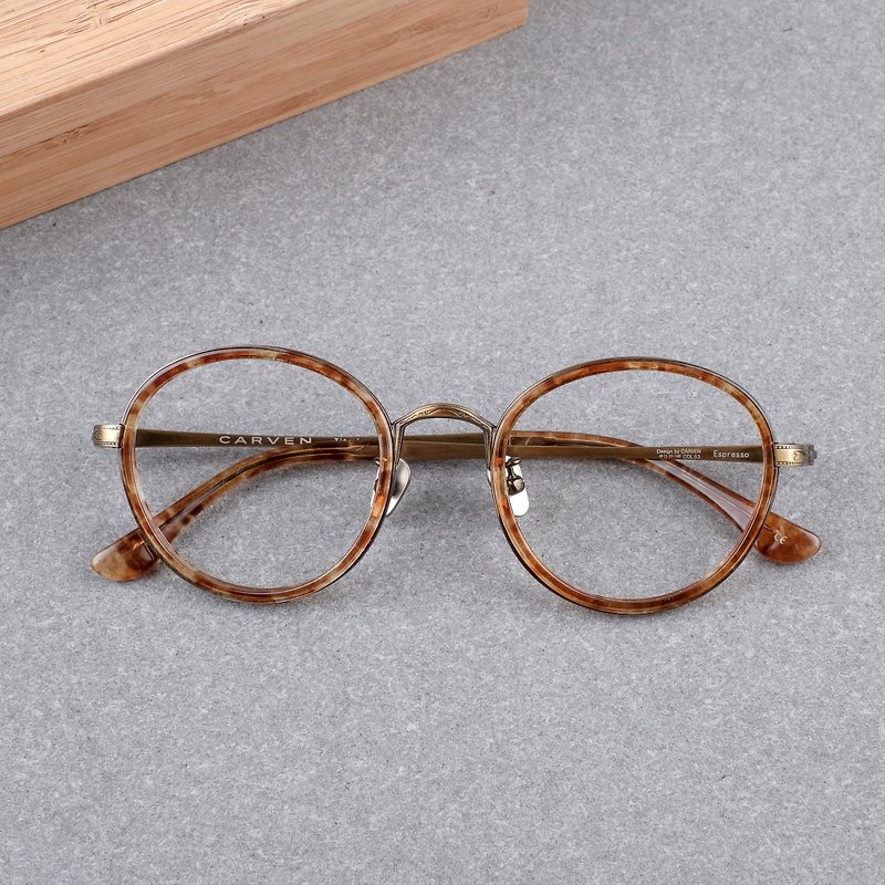 【福利品】复古小圆框 钛金属 钛鼻垫 限量 眼镜 镜框  黄琉璃 - 眼镜/眼镜框 - 其他金属 