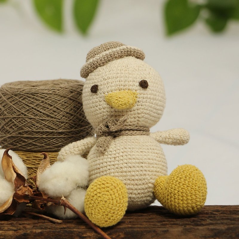 Natural Dyed Cotton Crochet Doll, Duck, White, Natural - 玩具/玩偶 - 其他材质 白色