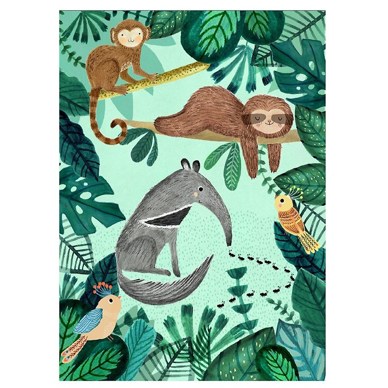 荷兰Petit Monkey 丛林动物系列海报-食蚁兽&树獭(50 x 70 cm) - 卡片/明信片 - 纸 
