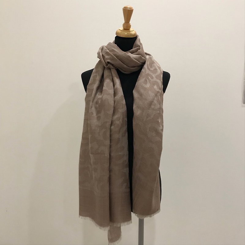 喀什米尔 Cashmere 羊绒围巾/披肩 手工编织 设计款 Malibu - 围巾/披肩 - 羊毛 咖啡色