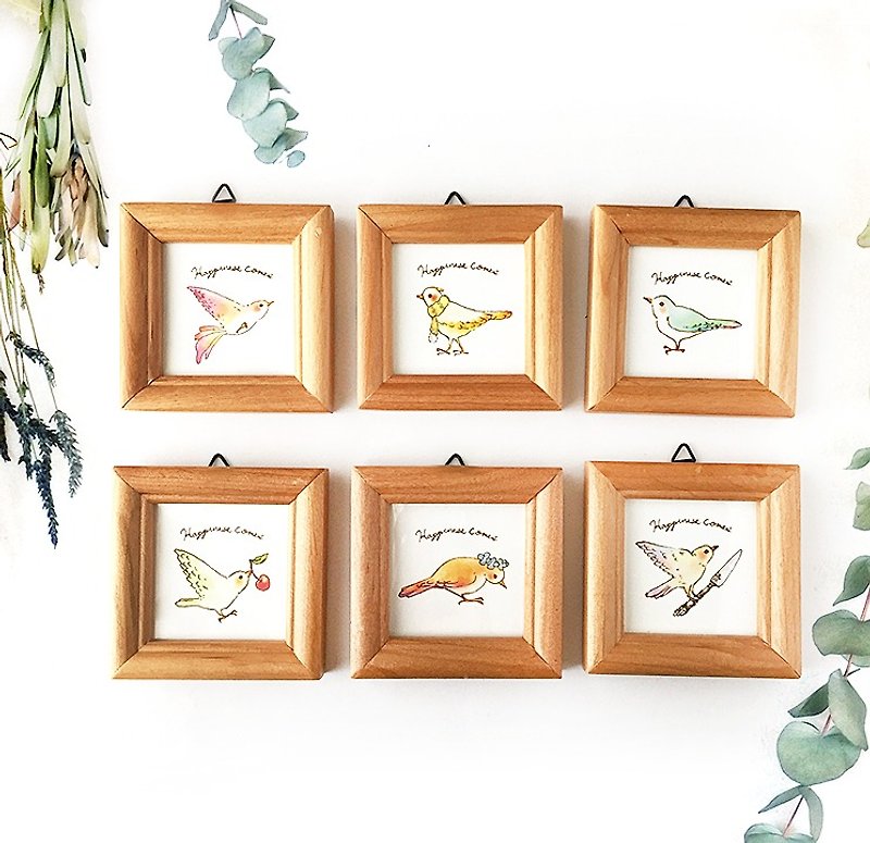 illustration frame "Happiness Bird"【番号を選んで下さい】 - 摆饰 - 木头 多色