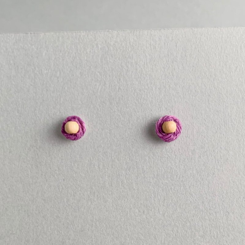 Hemp earrings Purple Clip-On available Metal allergy compatible