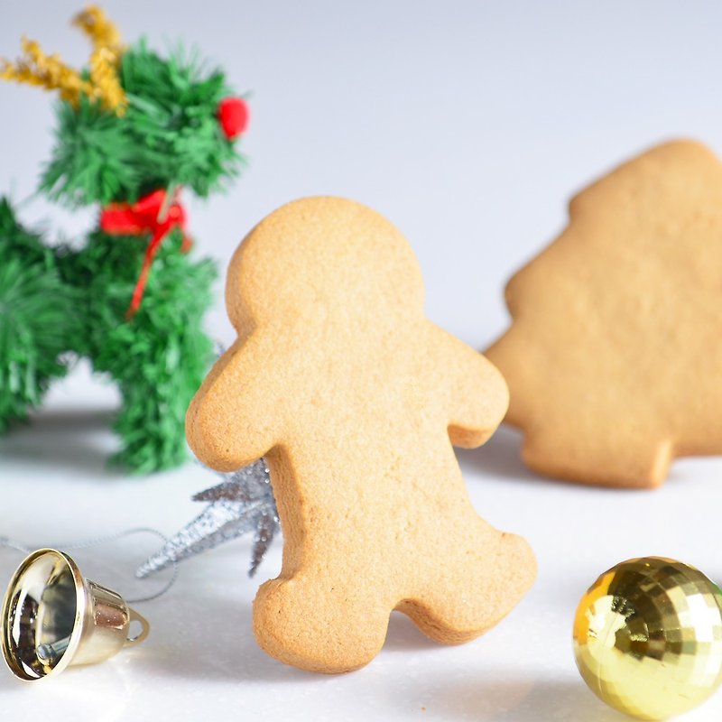 ‘喜憨儿’手工饼干(10片/组)。圣诞树、圣诞娃娃造型。圣诞礼物。支持公益 - 手工饼干 - 新鲜食材 