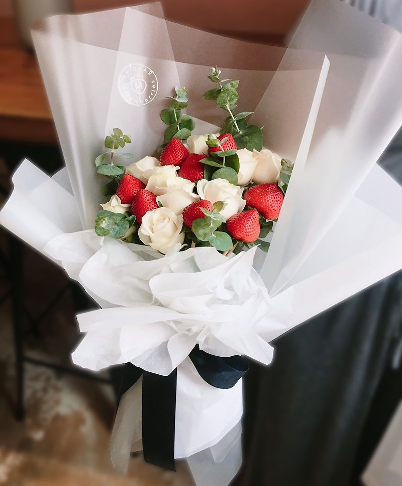 草莓花束-Dryad森林女神 - 干燥花/捧花 - 植物．花 白色