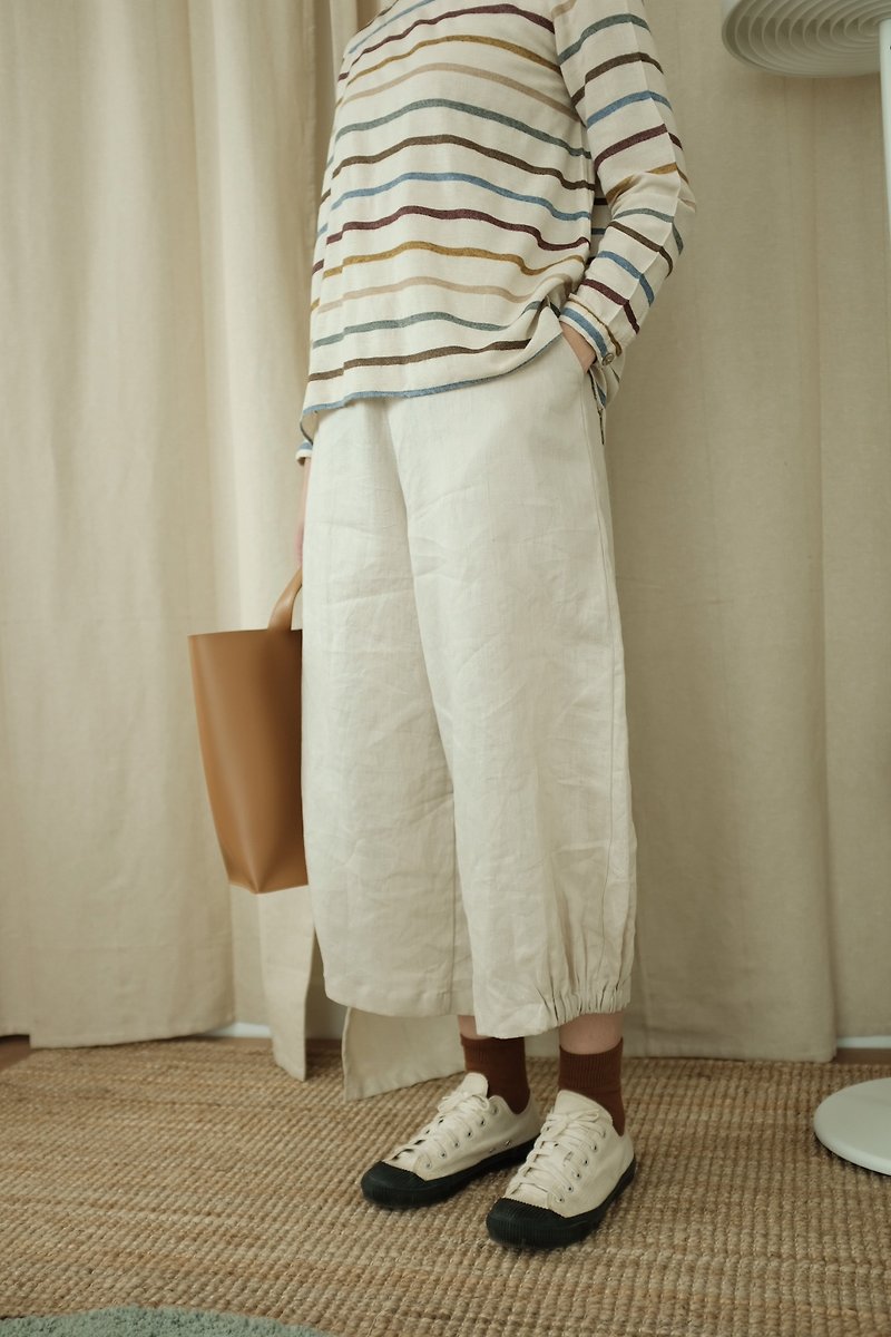 WHITEOAKFACTORY Momo loose pant - Beige linen trousers