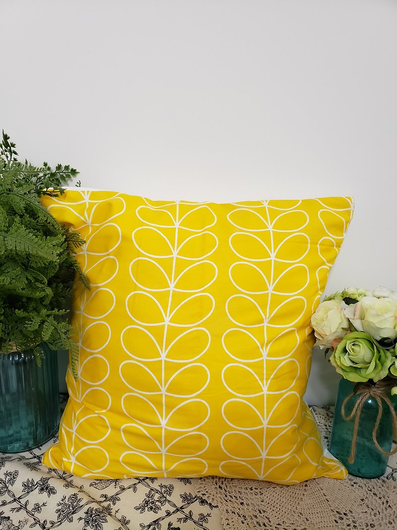 北欧风格简约黄色花图案抱枕/靠枕