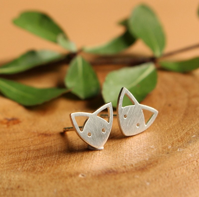 Super Cute Fox - 银制耳环 - 耳环/耳夹 - 纯银 