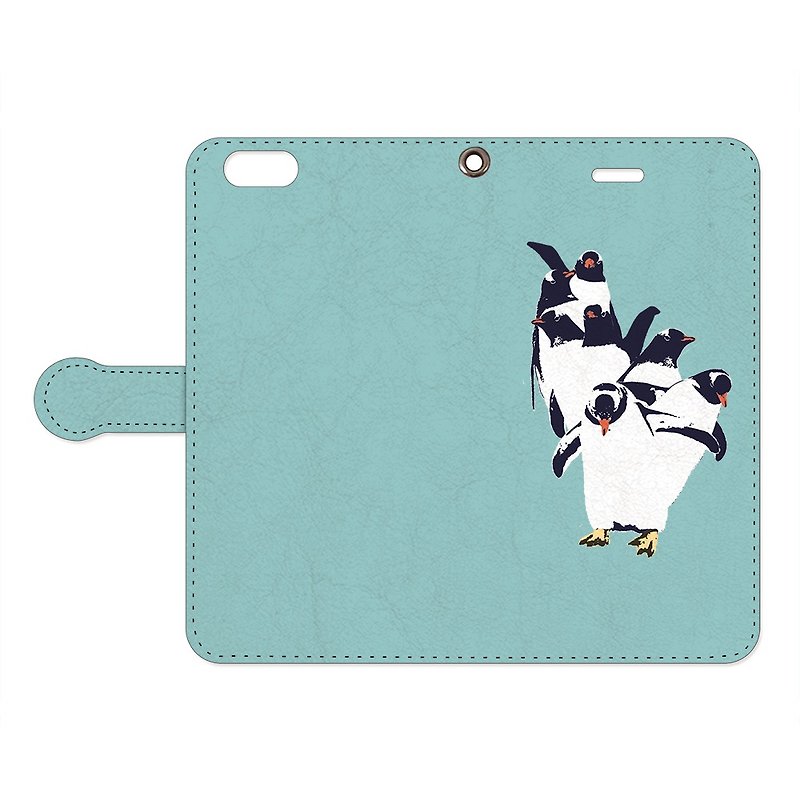 Notebook type iPhone case / penguin dance