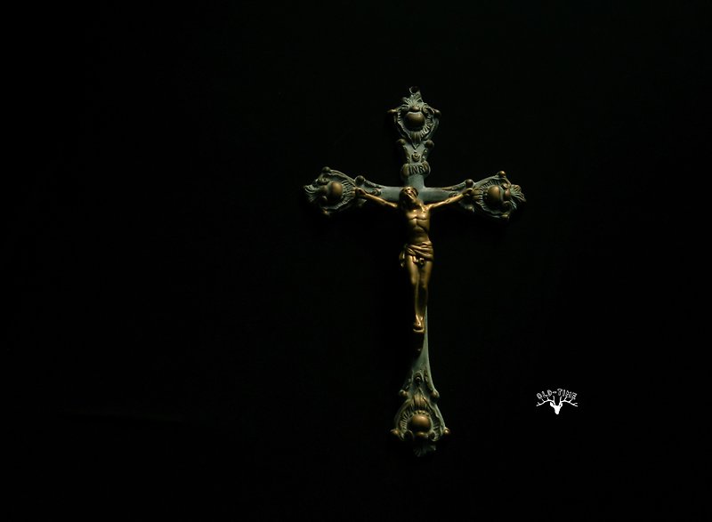 【老时光 OLD-TIME】早期欧洲铜制耶稣十字架摆饰挂饰 - 摆饰 - 其他材质 
