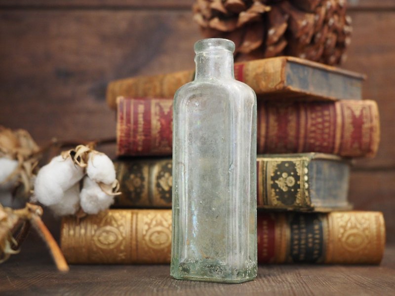 英国1880~1910年早期手工制玻璃瓶（JS） - 摆饰 - 玻璃 绿色