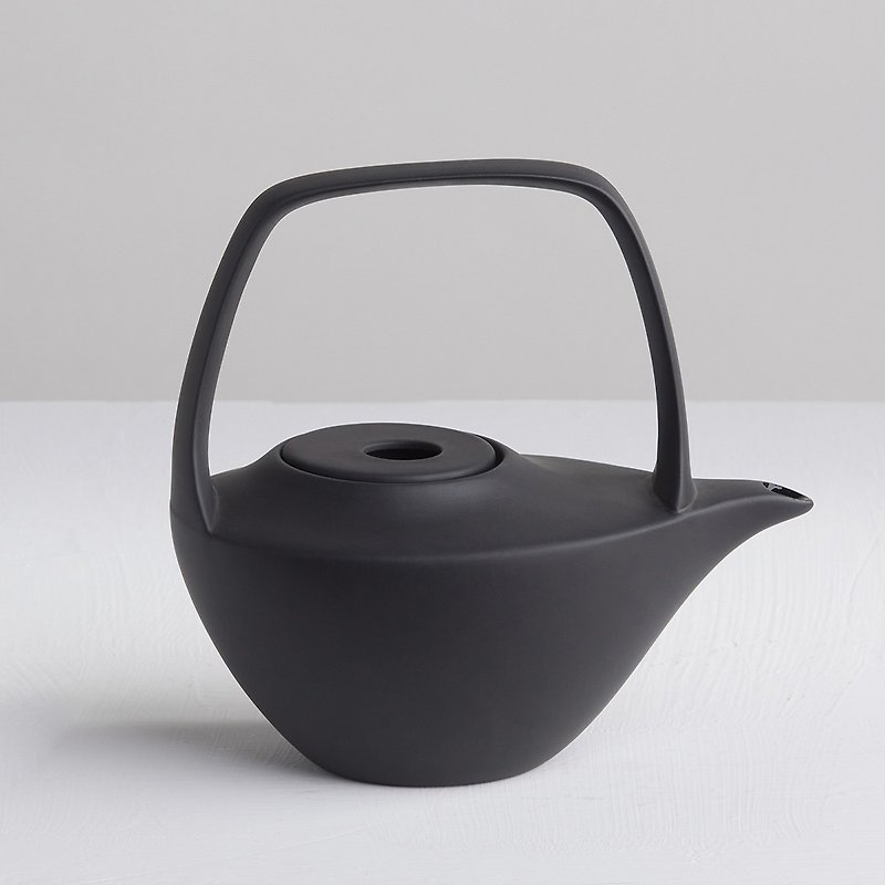 【3,co】水波提梁壶(2件式) - 黑 - 茶具/茶杯 - 瓷 黑色