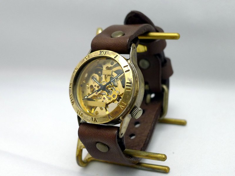 手作り時計 HandCraftWatch 手巻きBrass Men's32mm ローマ数字 GD/BR (BHW057ローマ) - 女表 - 铜/黄铜 金色