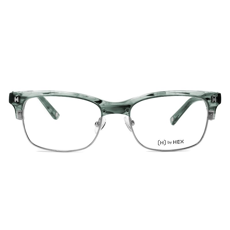 光学眼镜 | 绿色烟纹方形眉框 | 台湾制 | 金属胶框眼镜 - 眼镜/眼镜框 - 其他材质 绿色