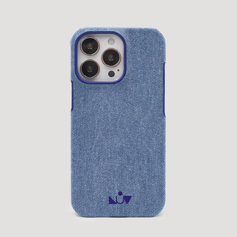 蓝色牛仔裤手机壳 iPhone 14 Pro Max iPhone 15 Pro Max - 手机配件 - 棉．麻 蓝色