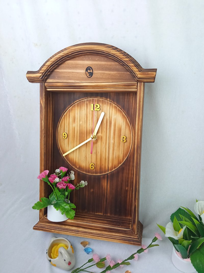 wooden clock - 时钟/闹钟 - 木头 咖啡色