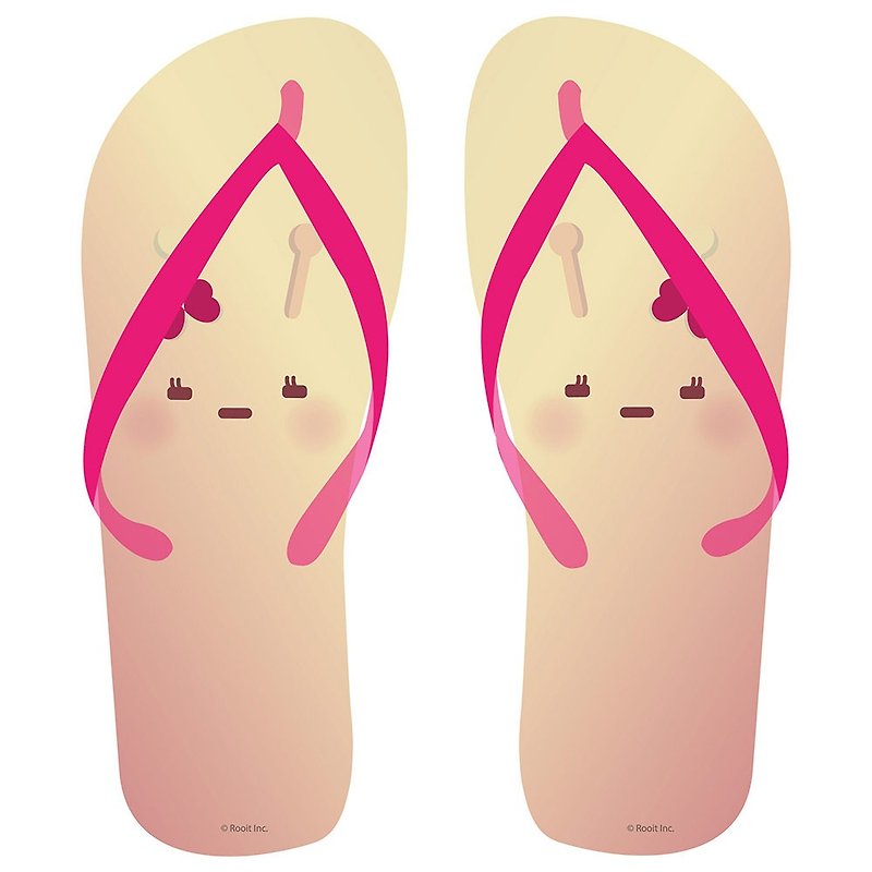 新创系列-没个性星人Roo-夹脚拖鞋(女)：【大脸噜比】,BB05 - 女款休闲鞋 - 橡胶 粉红色