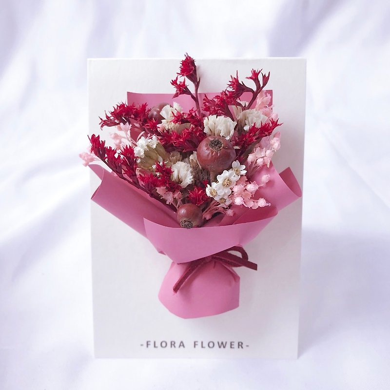 Flora Flower干燥花卡片-桃粉色系 - 卡片/明信片 - 植物．花 
