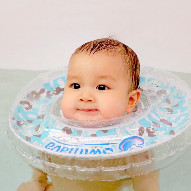 Swimava ─G1 浅蓝迷彩婴儿游泳脖圈 - 泳衣/游泳用品 - 塑料 