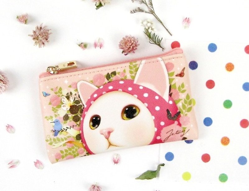 Jetoy , 甜蜜猫 卡片 零钱包_Pink hood (J1605109) - 零钱包 - 其他材质 蓝色