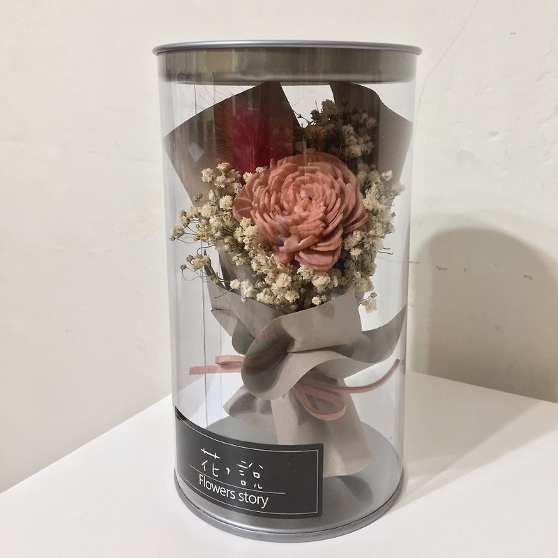 瓶中花裸粉色太阳玫瑰*米色-含盒 - 植栽/盆栽 - 植物．花 粉红色