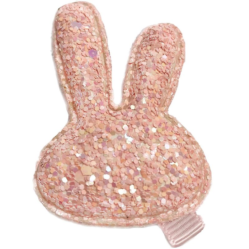 闪亮小兔发夹 全包布手工发饰 浅粉Peach - 发饰 - 聚酯纤维 粉红色