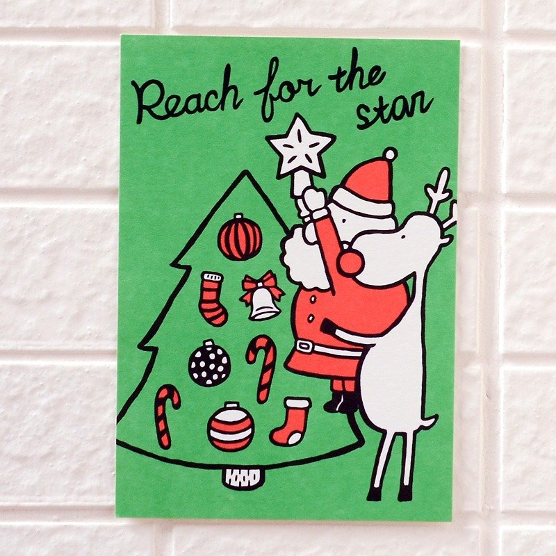 圣诞老人与麋鹿明信片07号 - 卡片/明信片 - 纸 